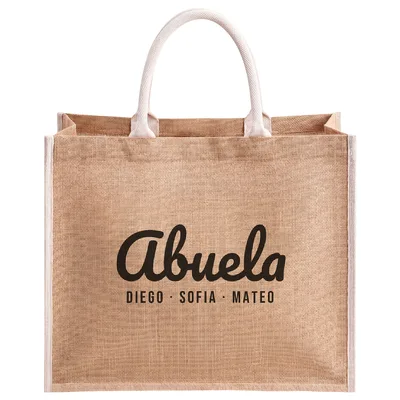 Personalized Abuela Jute Tote Bag