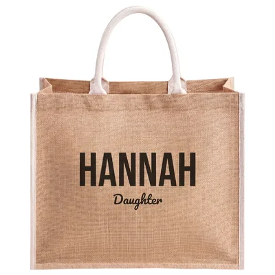 Personalized Daughter Jute Tote Bag