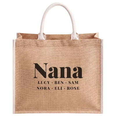 Personalized Nana Jute Tote Bag