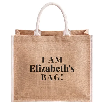 I Am Elizabeth's Bag Personalized Jute Tote