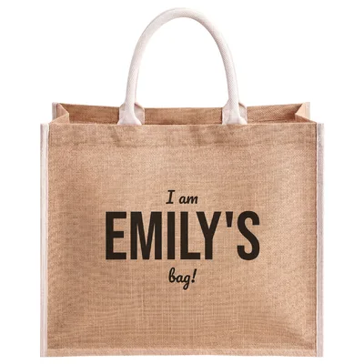 I Am Emily's Bag Personalized Jute Tote