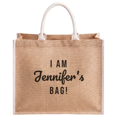 I Am Jennifer's Bag Personalized Jute Tote