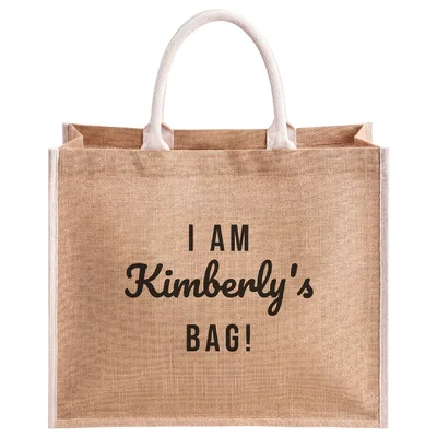I Am Kimberly's Bag Personalized Jute Tote