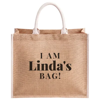 I Am Linda's Bag Personalized Jute Tote