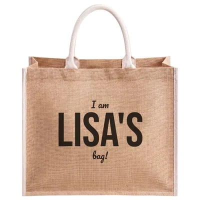 I Am Lisa's Bag Personalized Jute Tote