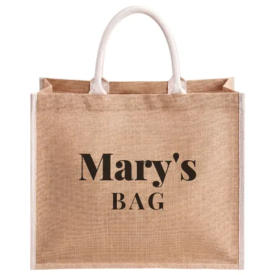 Mary's Bag Personalized Name Jute Tote