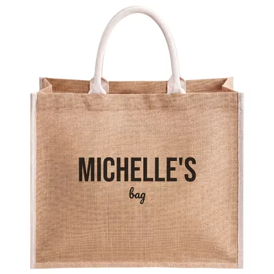 Michelle's Bag Personalized Name Jute Tote