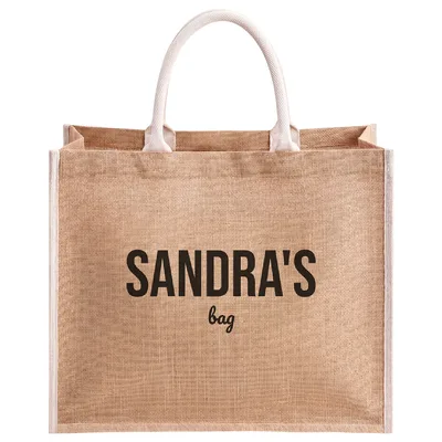 Sandra's Bag Personalized Name Jute Tote