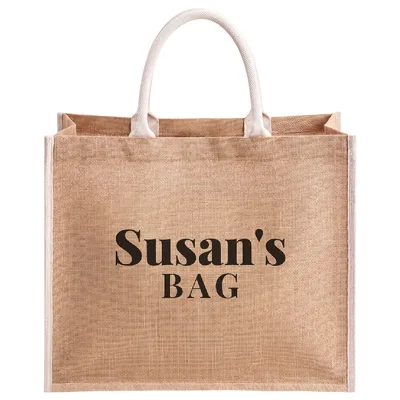 Susan's Bag Personalized Name Jute Tote